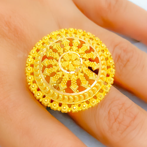 22k-gold-Iconic Floral Statement Ring