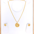 Stunning Floral Wreath 22k Gold Pendant Set