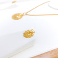 Stunning Floral Wreath 22k Gold Pendant Set