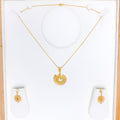 Gorgeous Peacock 22k Gold Pendant Set w/ Chain