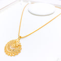 Stunning Floral Wreath 22k Gold Pendant Set