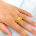 22k-gold-High Finish Beaded Dome Ring