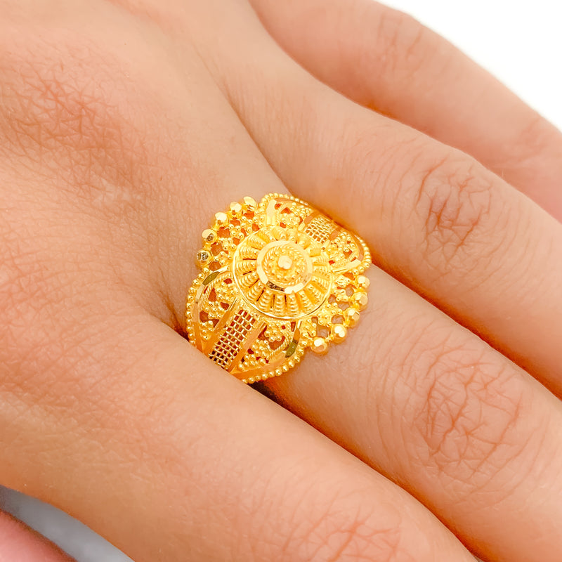 Elevated Yellow Gold Ring