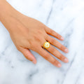 22k-gold-Draped Blooming Enamel Ring