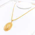 Sand Finish Oval 22k Gold Pendant Set