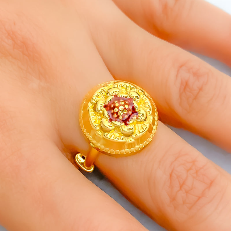 22k-gold-Exclusive Embossed Gold Ring 