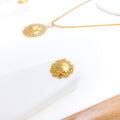 Floral Dome 22k Gold Pendant Set