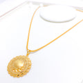 Floral Dome 22k Gold Pendant Set