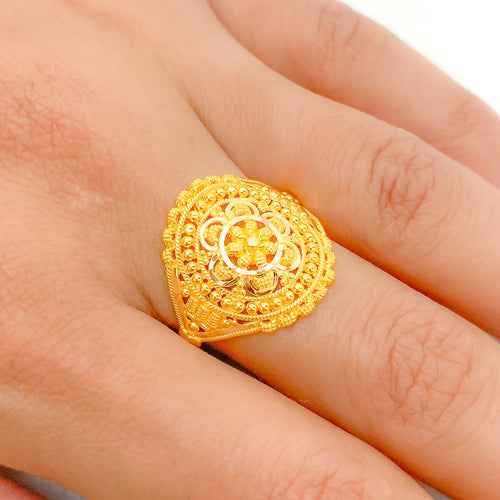 Gorgeous Floral Yellow Gold Ring