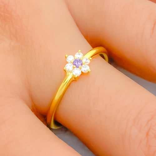 Dainty Flower CZ Ring