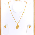 Matte Finish 22k Gold Pendant Set