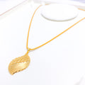 Matte Finish 22k Gold Pendant Set