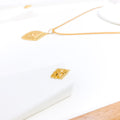 Ornate Reflective 22k Gold Pendant Set