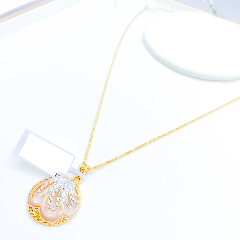 Fancy Three-Tone Round Pendant