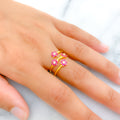 22k-gold-Radiant Lush CZ Spiral Ring