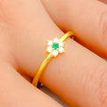 22k-gold-Chic Classy Flower CZ Ring