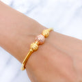 Patch Style Yellow + Rose 22k Gold Bangle Bracelet