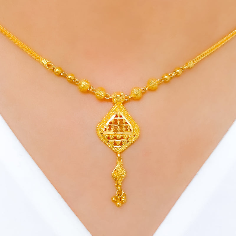 Exclusive Marquise Tassel Necklace 22k Gold Set