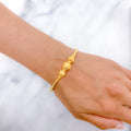 Matte Three Orb 22k Gold Bangle Bracelet