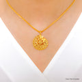 Stunning Floral Wreath 22k Gold Pendant Set