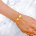 Charming Dual Orb 22k Gold Bangle Bracelet