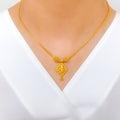 Ornate Floral Necklace 22k Gold Set