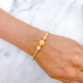 Lovely Star Accented Orb 22k Gold Bangle Bracelet