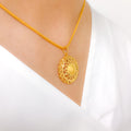 Floral Dome 22k Gold Pendant Set