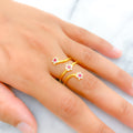 22k-gold-Iconic Colorful CZ Spiral Ring