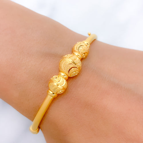 Fancy Swirling 22k Gold Bangle Bracelet