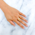 22k-gold-Fashionable Dazzling CZ Spiral Ring