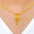 Tasteful Marquise Drop Necklace 22k Gold Set