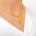 Tasteful Marquise Drop Necklace 22k Gold Set