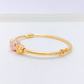Patch Style Yellow + Rose 22k Gold Bangle Bracelet