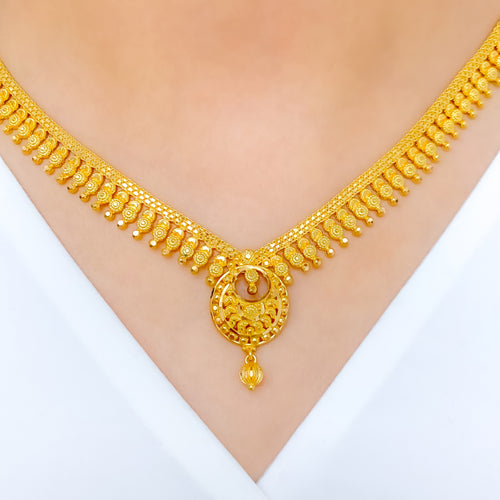 Refined V-Shape Chand 22k Gold Set