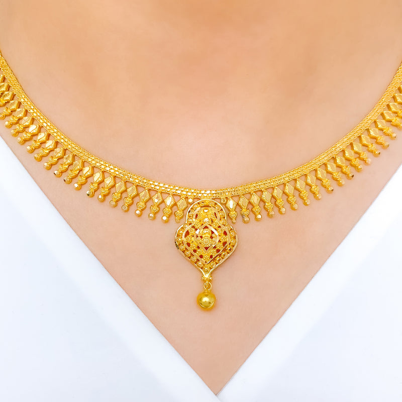 Traditional Ornate Choker 22k Gold Set