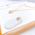 Rose gold Floral Pendant Set