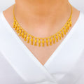 Dangling Floral Necklace 22k Gold Set