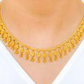 Dangling Floral Necklace 22k Gold Set