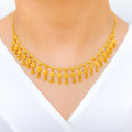 Dangling Floral Necklace 22k Gold Set