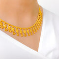 Dangling Floral Necklace 22k Gold Set