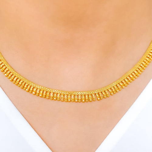 Elegant Geometric 22k Gold Choker