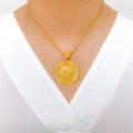 Bright Rays 22k Gold Pendant Set