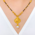 Intricate Beaded Flower 22k Gold  Mangalsutra