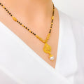 Intricate Beaded Flower 22k Gold  Mangalsutra