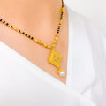 Sophisticated Geometric Hanging 22k Gold Mangalsutra