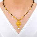 Traditional Dome Black Bead 22k Gold Necklace