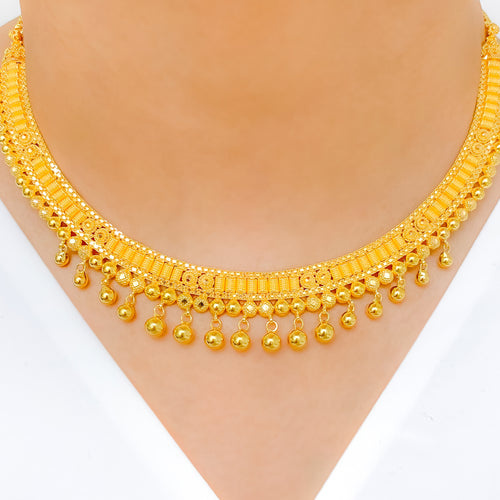 Bright Beaded 22k Gold Choker Set