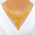 Exclusive Floral Jali 22k Gold Hanging Set