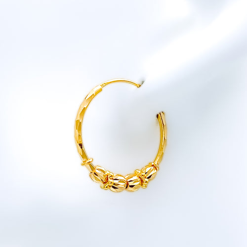 Reflective Faceted Hoop Earrings